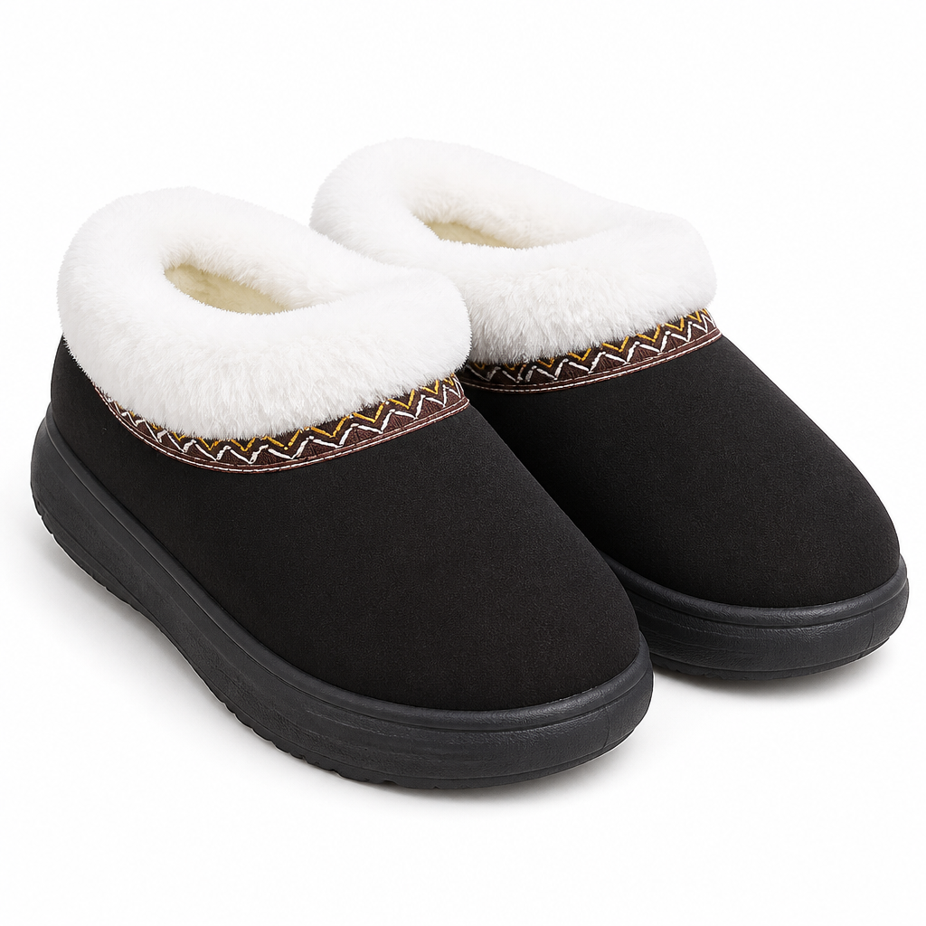 Janet | Womens Fluffy Fuzzy Memory Foam Warm Winter Indoor House Slippers Shoes
