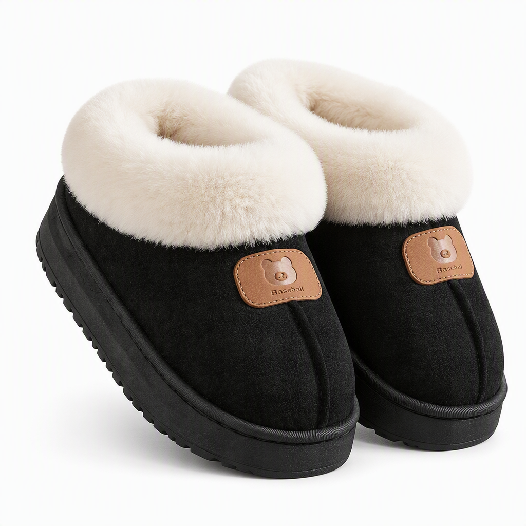 Janet | Womens Fluffy Fuzzy Memory Foam Warm Winter Indoor House Slippers Shoes