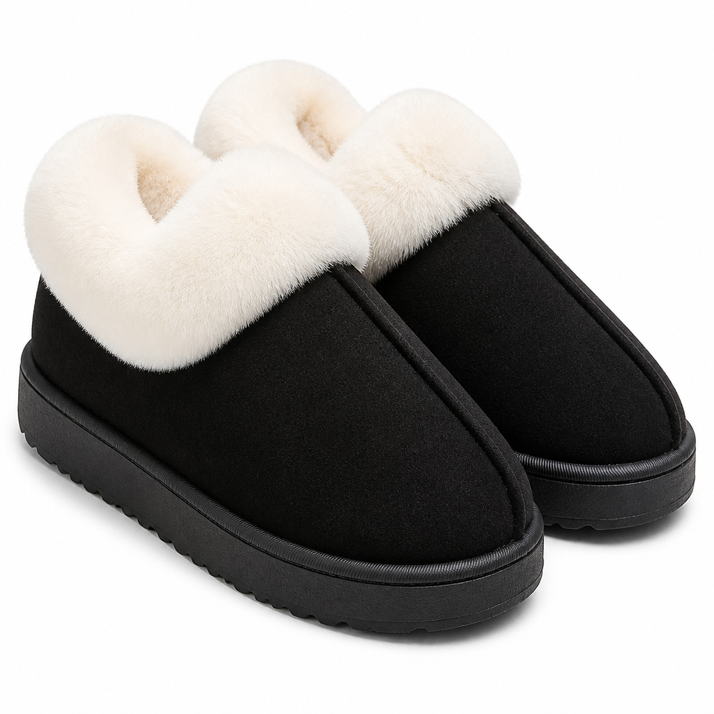 Janet | Womens Fluffy Fuzzy Memory Foam Warm Winter Indoor House Slippers Shoes