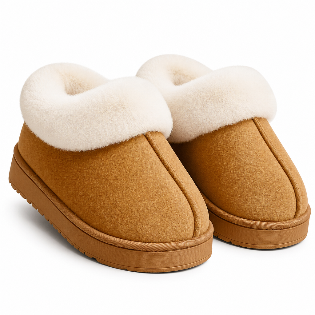 Janet | Womens Fluffy Fuzzy Memory Foam Warm Winter Indoor House Slippers Shoes