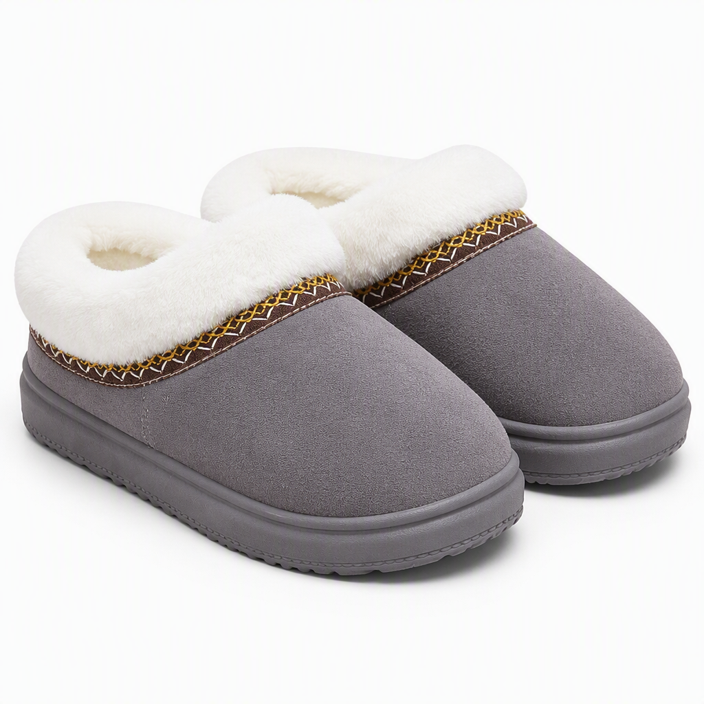 Janet | Womens Fluffy Fuzzy Memory Foam Warm Winter Indoor House Slippers Shoes