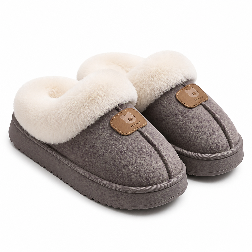 Janet | Womens Fluffy Fuzzy Memory Foam Warm Winter Indoor House Slippers Shoes