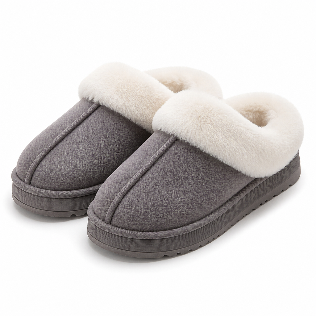 Janet | Womens Fluffy Fuzzy Memory Foam Warm Winter Indoor House Slippers Shoes