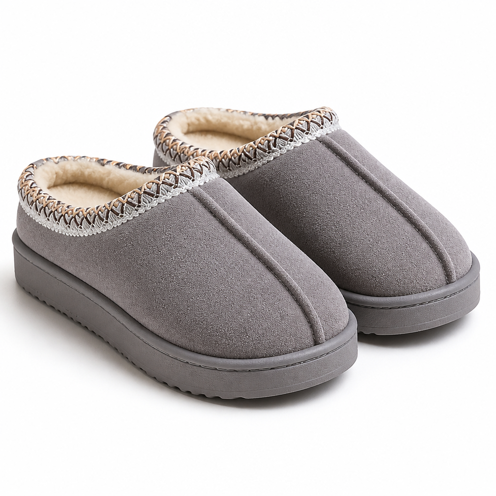 Janet | Womens Fluffy Fuzzy Memory Foam Warm Winter Indoor House Slippers Shoes