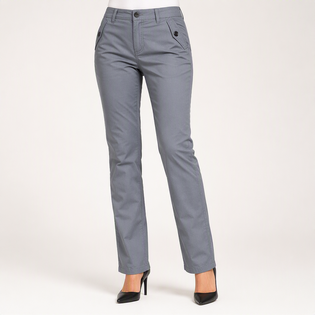 Jansen | Womens Trousers Wide Leg High Waisted Casual Pants, Gray