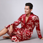 Jared | Mens Satin Robe Kimono Bathrobe Loungewear