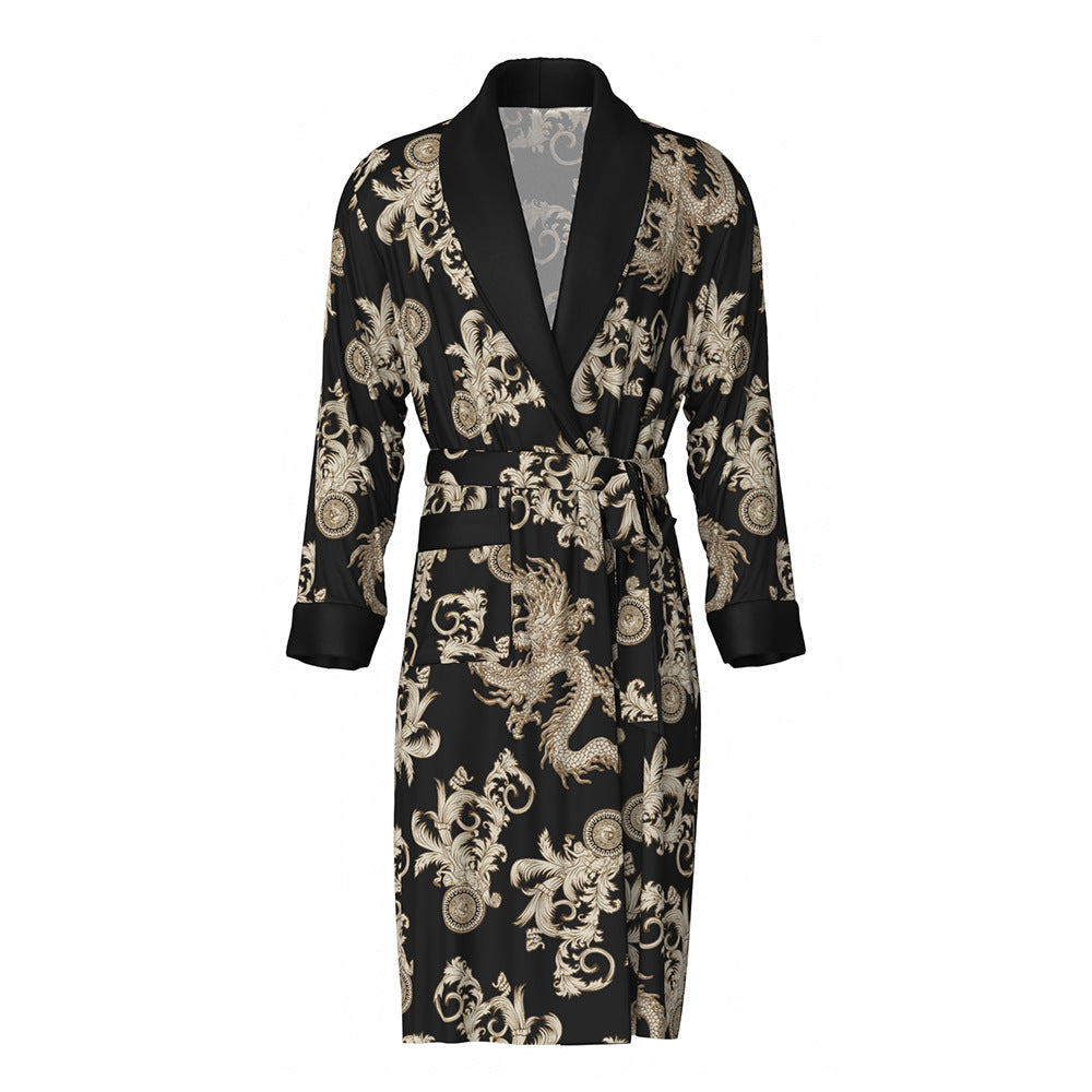Jared | Mens Satin Robe Kimono Bathrobe Loungewear