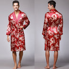 Jared | Mens Satin Robe Kimono Bathrobe Loungewear