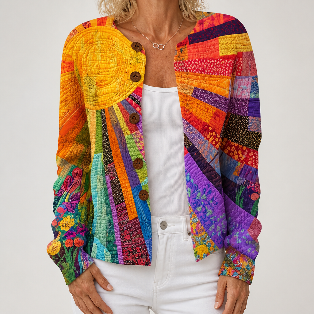Jasmine | Womens 3D Textured Knit Cardigan Button Front Sweater Coat, Multi