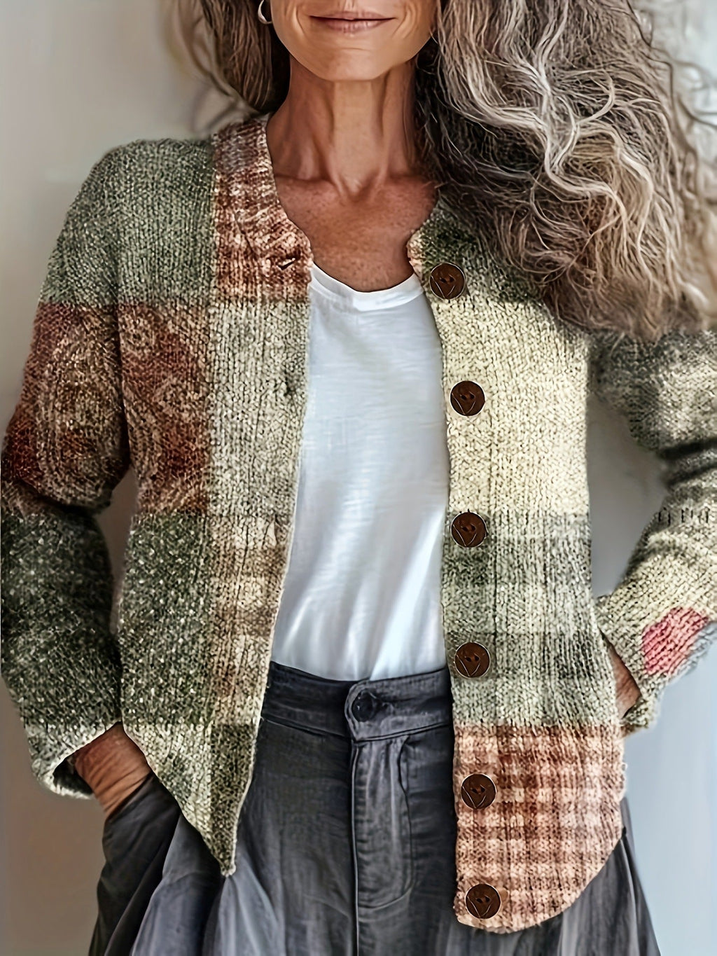 Jasmine | Womens 3D Textured Knit Cardigan Button Front Sweater Coat