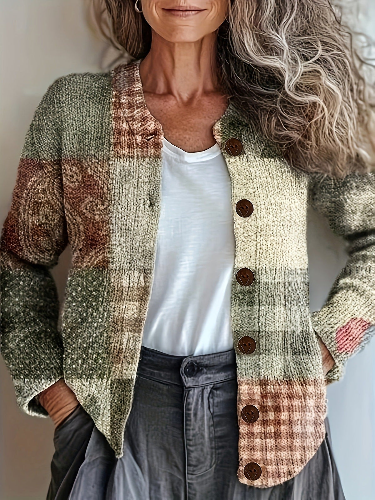 Jasmine | Womens 3D Textured Knit Cardigan Button Front Sweater Coat