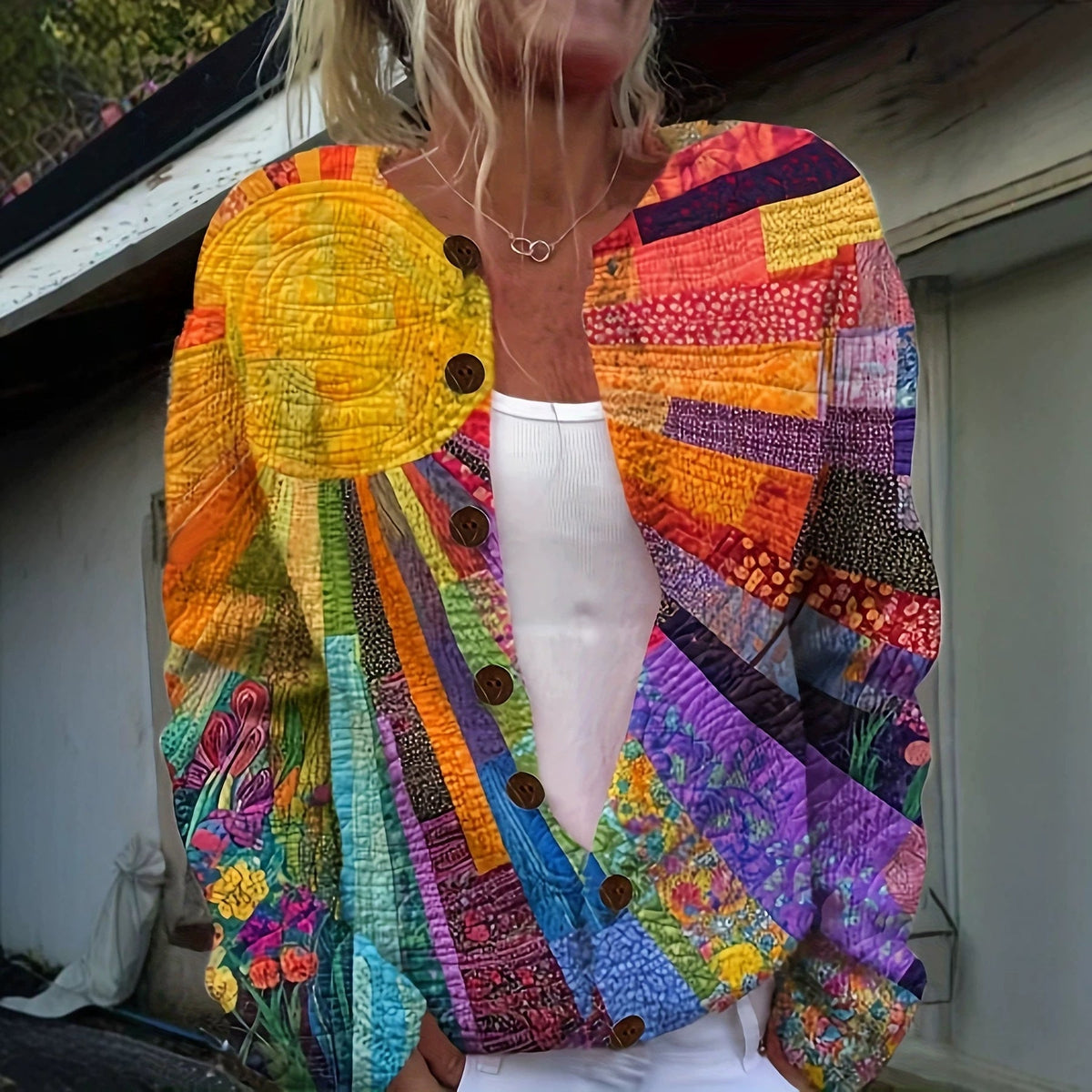 Jasmine | Womens 3D Textured Knit Cardigan Button Front Sweater Coat