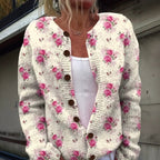 Jasmine | Womens 3D Textured Knit Cardigan Button Front Sweater Coat