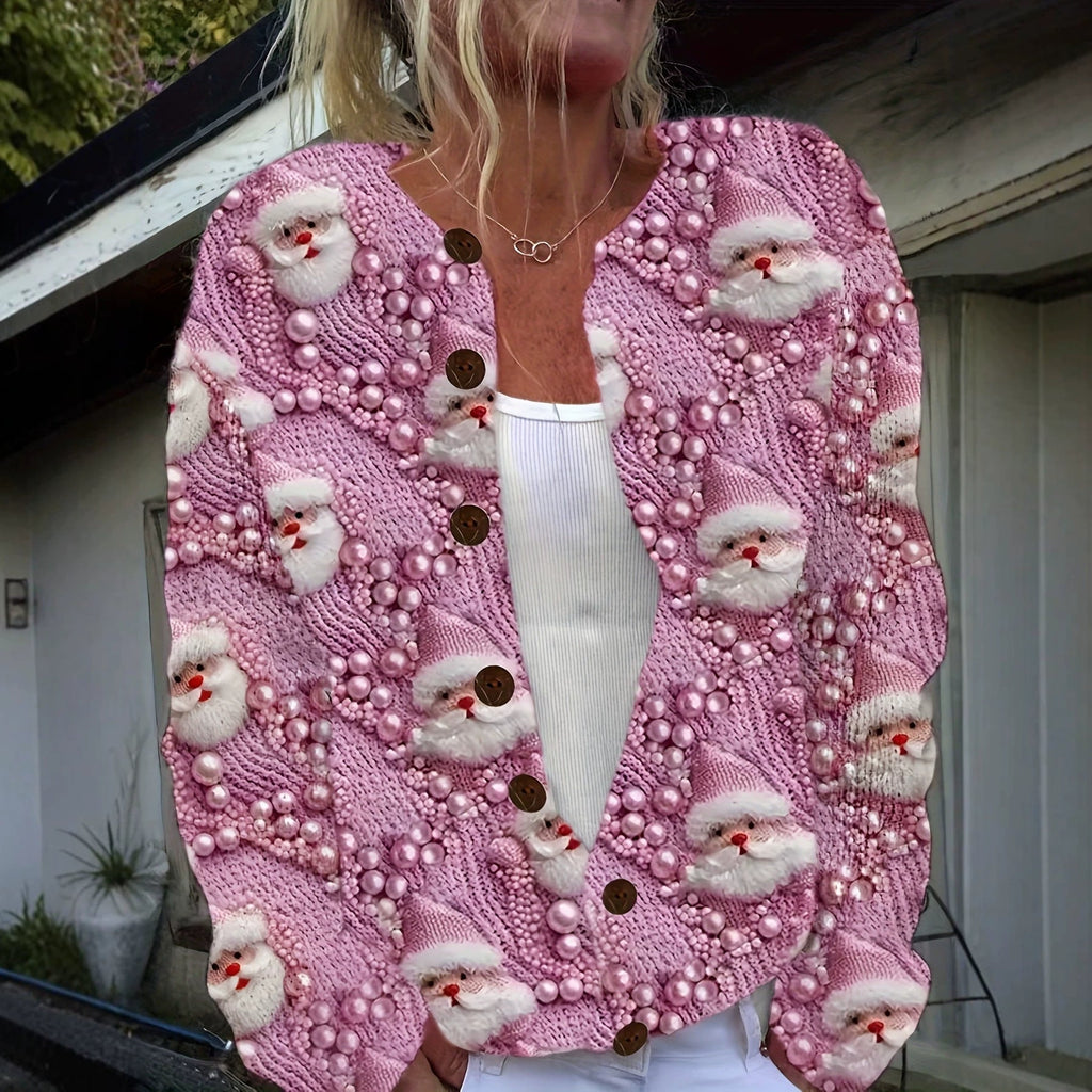 Jasmine | Womens 3D Textured Knit Cardigan Button Front Sweater Coat