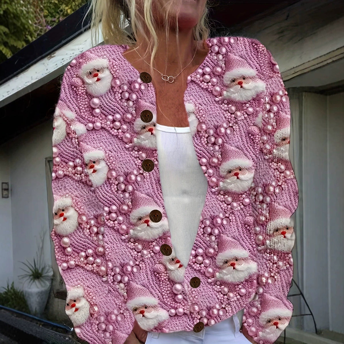 Jasmine | Womens 3D Textured Knit Cardigan Button Front Sweater Coat