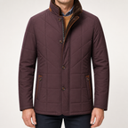 Jay | Mens Fleece Lined Removable Collar Warm Winter Jacket, Wine Red