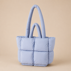 Jeanette | Womens Quilted Padded Tote Handbag Shoulder Bag, Blue