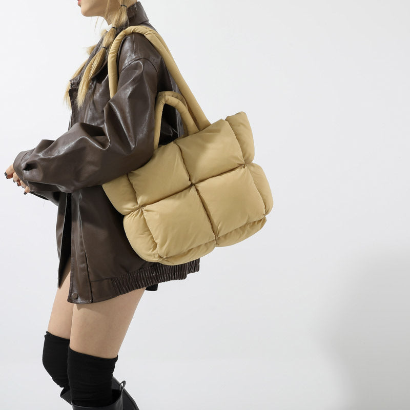 Jeanette | Womens Quilted Padded Tote Handbag Shoulder Bag
