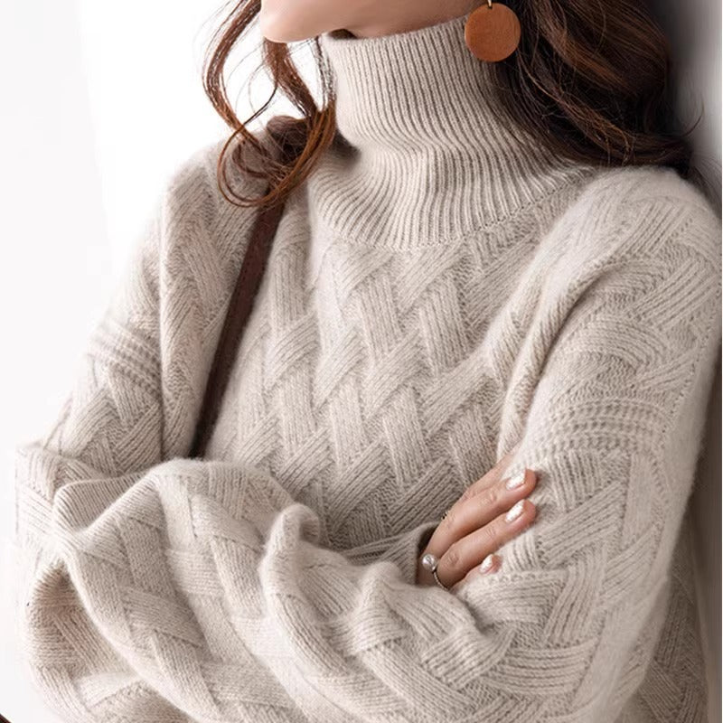 Jeanne | Womens Turtleneck Sweater Knit Roll Neck Pullover