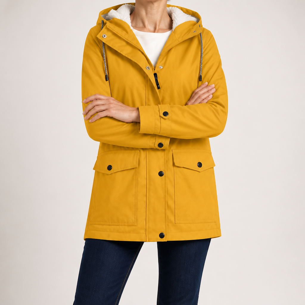 Jeannie | Womens Thick Fleece Hoodie Plus Size Longline Pullover Sweatshirt, Yellow