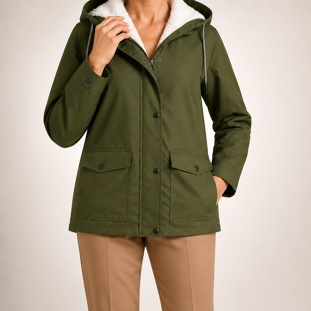 Jeannie | Womens Thick Fleece Hoodie Plus Size Longline Pullover Sweatshirt, Army Green