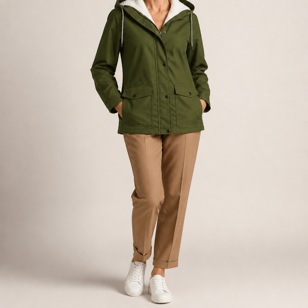 Jeannie | Womens Thick Fleece Hoodie Plus Size Longline Pullover Sweatshirt, Army Green