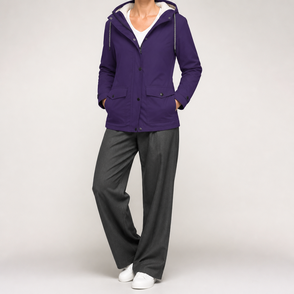 Jeannie | Womens Thick Fleece Hoodie Plus Size Longline Pullover Sweatshirt, Purple