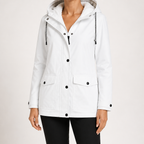 Jeannie | Womens Thick Fleece Hoodie Plus Size Longline Pullover Sweatshirt, White
