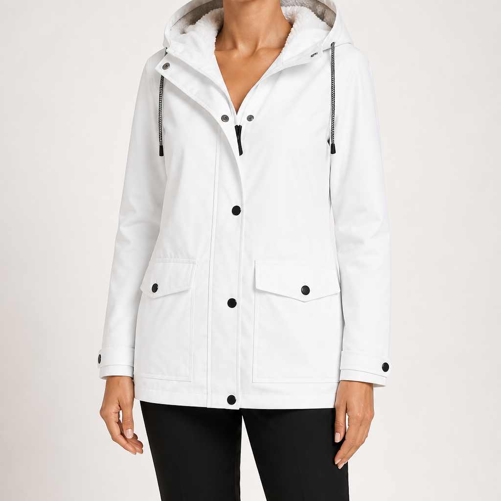 Jeannie | Womens Thick Fleece Hoodie Plus Size Longline Pullover Sweatshirt, White