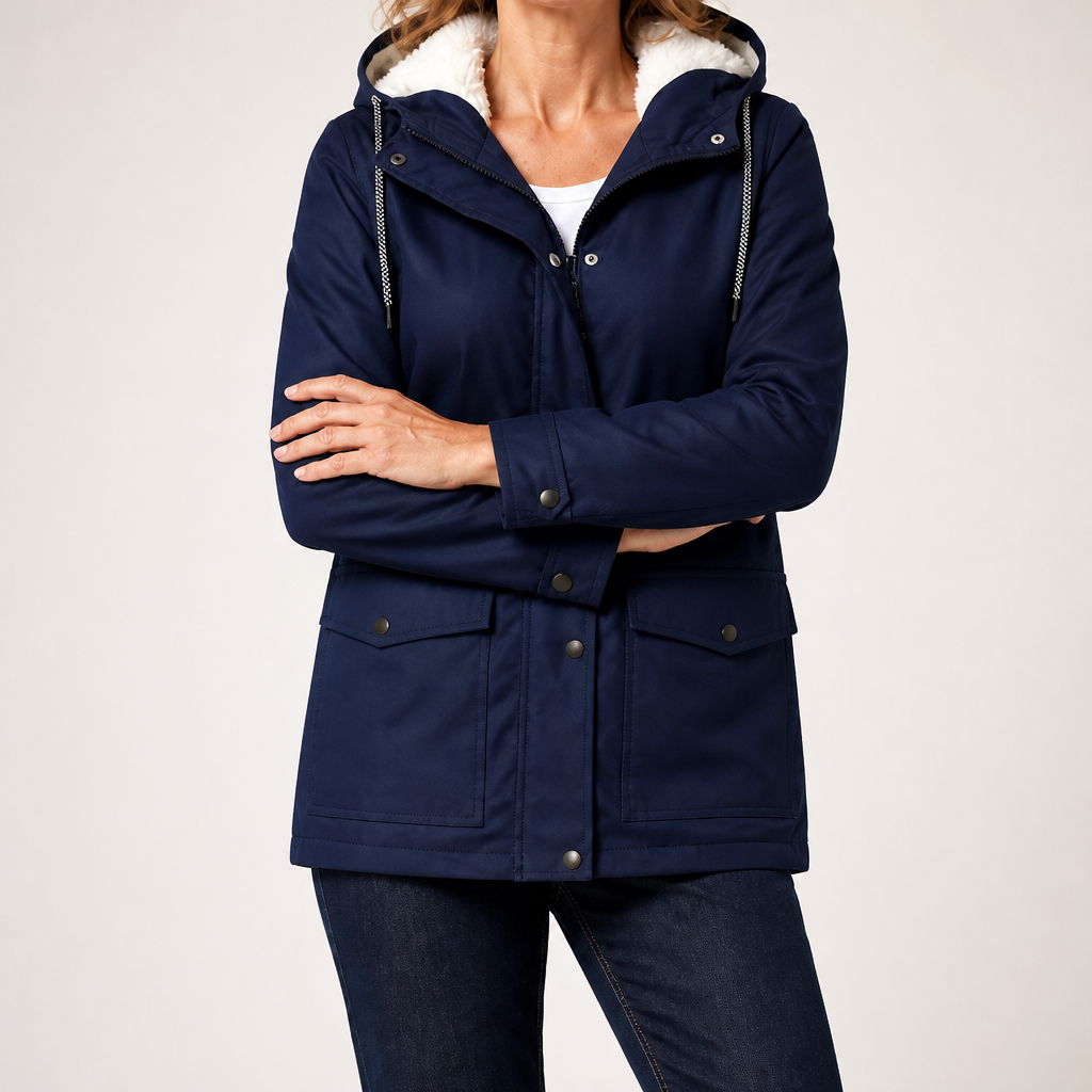 Jeannie | Womens Thick Fleece Hoodie Plus Size Longline Pullover Sweatshirt, Navy