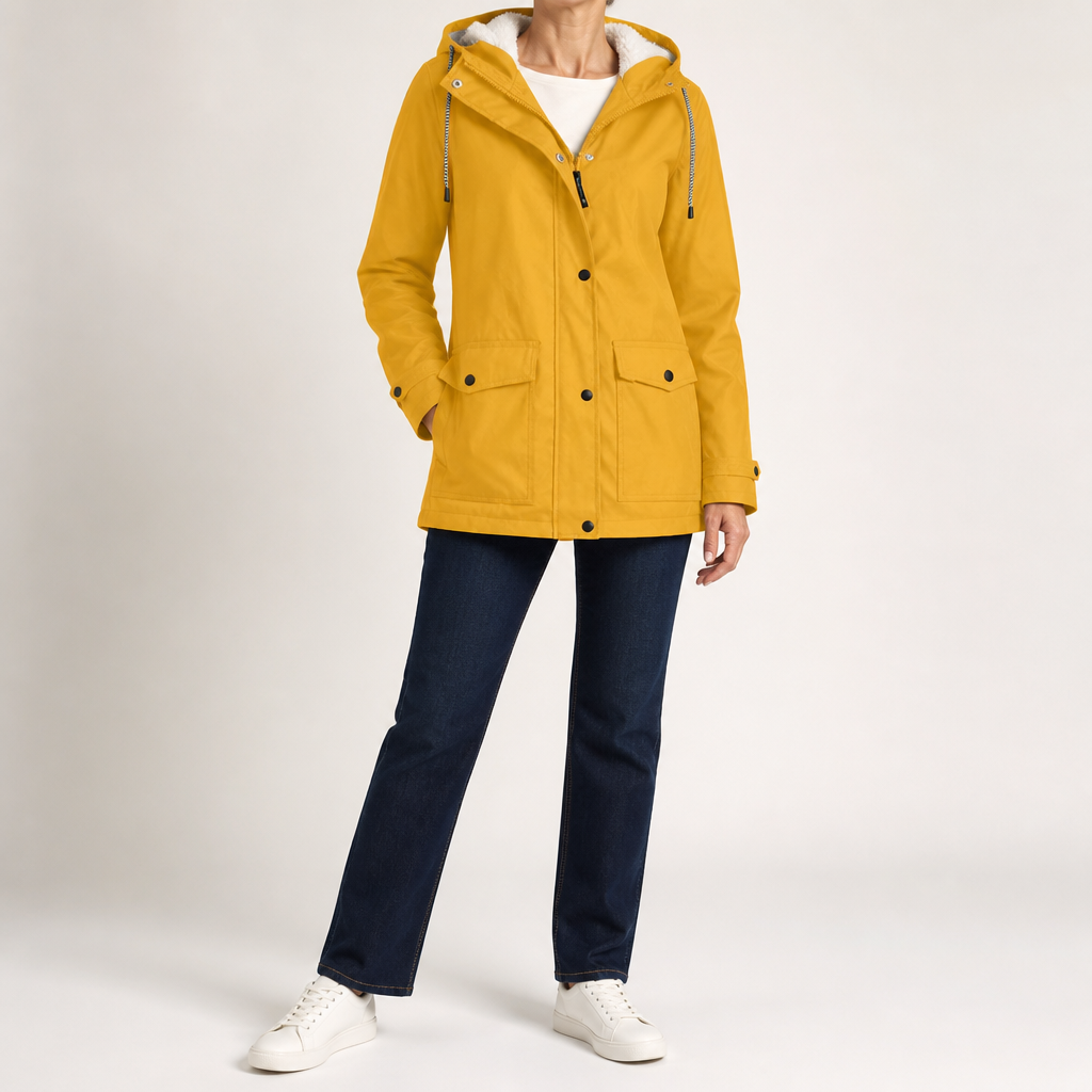 Jeannie | Womens Thick Fleece Hoodie Plus Size Longline Pullover Sweatshirt, Yellow