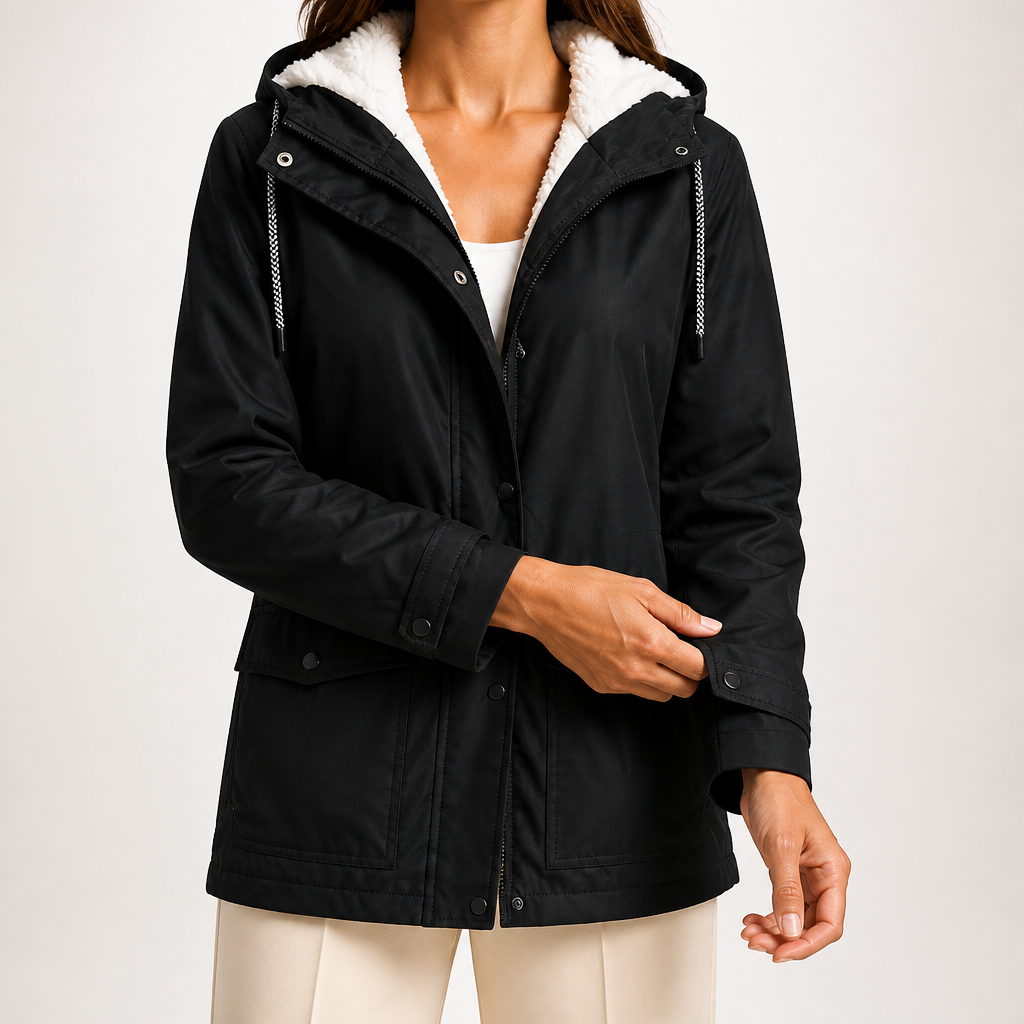 Jeannie | Womens Thick Fleece Hoodie Plus Size Longline Pullover Sweatshirt, Black
