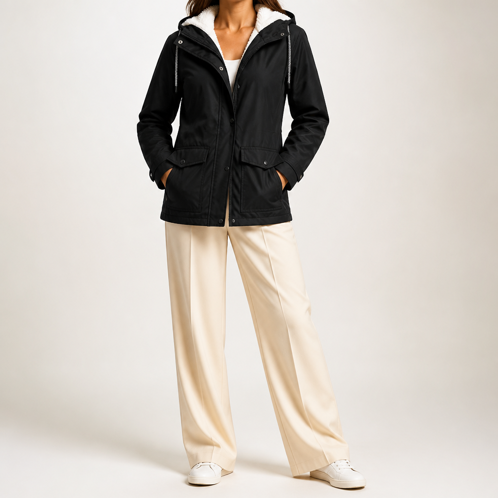 Jeannie | Womens Thick Fleece Hoodie Plus Size Longline Pullover Sweatshirt, Black