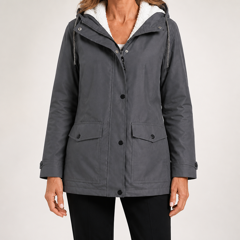 Jeannie | Womens Thick Fleece Hoodie Plus Size Longline Pullover Sweatshirt, Grey