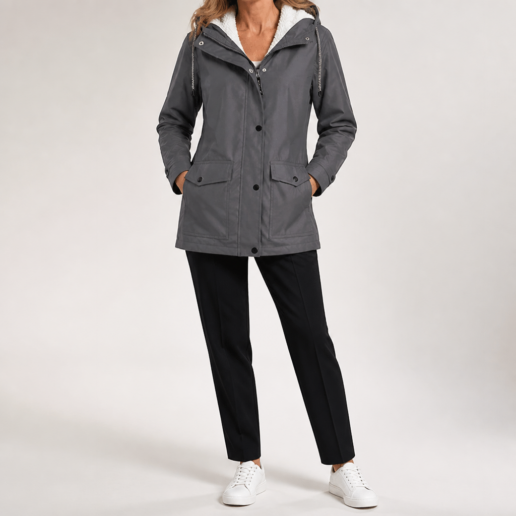 Jeannie | Womens Thick Fleece Hoodie Plus Size Longline Pullover Sweatshirt, Grey