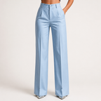 Jemma | Womens Work Wide Leg High Waisted Striped Pants, Design 2