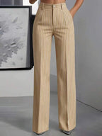 Jemma | Womens Work Wide Leg High Waisted Striped Pants