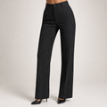 Jemma | Womens Work Wide Leg High Waisted Striped Pants, Black