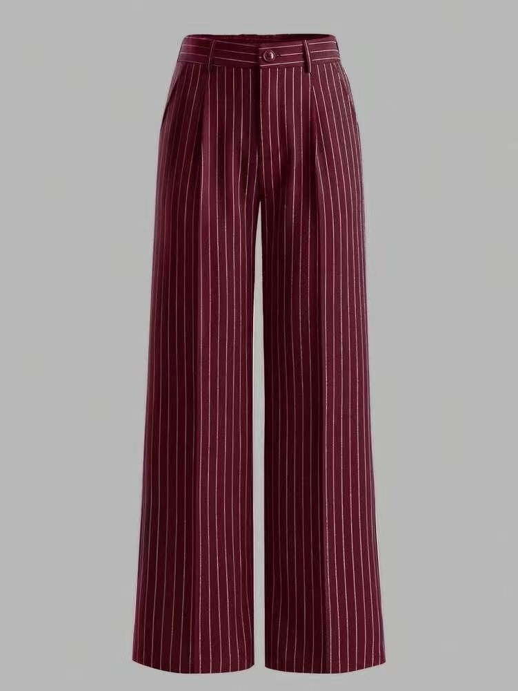 Jemma | Womens Work Wide Leg High Waisted Striped Pants