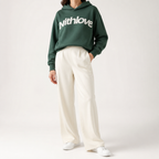 Jennifer | Womens Hoodie Hooded Sweatshirt Letter Print Long Sleeve Jacket, Dark Green 2