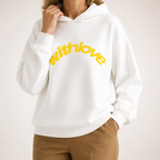 Jennifer | Womens Hoodie Hooded Sweatshirt Letter Print Long Sleeve Jacket, Yellow