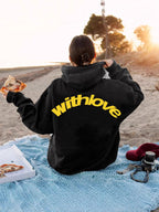 Jennifer | Womens Hoodie Hooded Sweatshirt Letter Print Long Sleeve Jacket