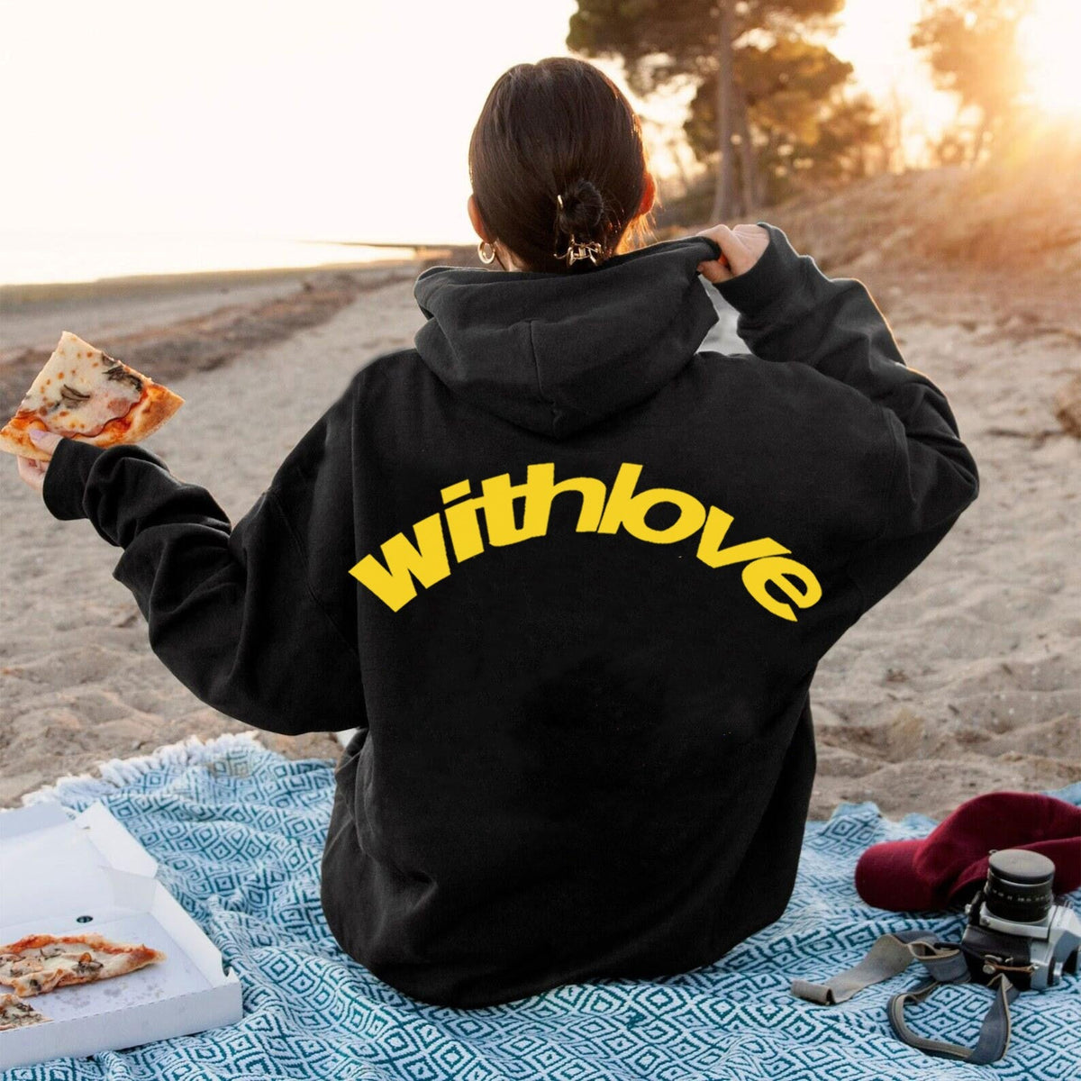 Jennifer | Womens Hoodie Hooded Sweatshirt Letter Print Long Sleeve Jacket