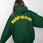 Jennifer | Womens Hoodie Hooded Sweatshirt Letter Print Long Sleeve Jacket