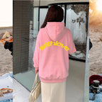 Jennifer | Womens Hoodie Hooded Sweatshirt Letter Print Long Sleeve Jacket