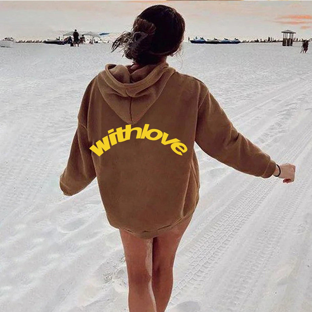 Jennifer | Womens Hoodie Hooded Sweatshirt Letter Print Long Sleeve Jacket