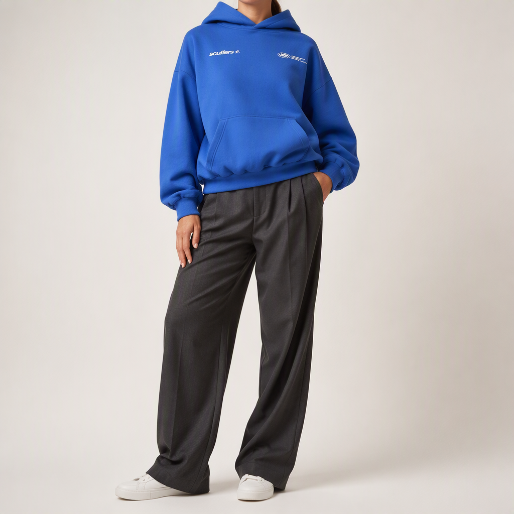 Jennifer | Womens Hoodie Hooded Sweatshirt Letter Print Long Sleeve Jacket, Royal Blue 2