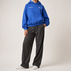 Jennifer | Womens Hoodie Hooded Sweatshirt Letter Print Long Sleeve Jacket, Royal Blue 2