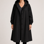 Jenny | Womens Long Trench Coat Belted Double Breasted Winter Outerwear, Black