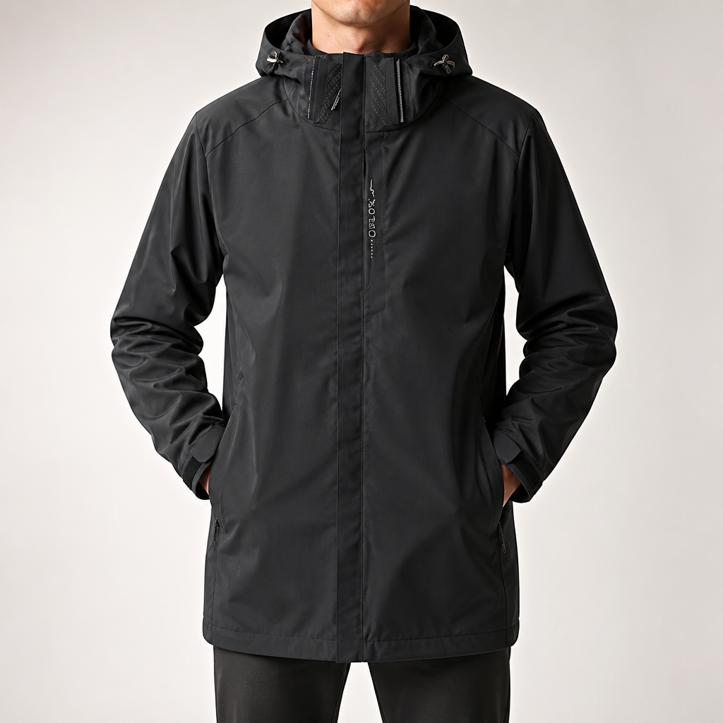 Jeremy | Mens Waterproof Windproof Hooded Outdoor Ski Jacket Snow Coat, Black